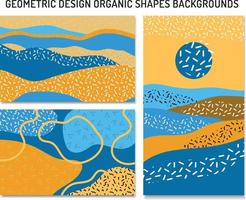 Geometric background design collection organic shapes bright colors vector