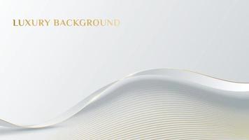 Elegant luxury white background with ribbon golden lines element vector