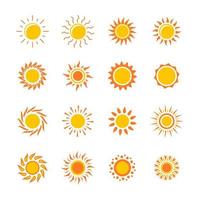 colección de paquetes de iconos de rayos de sol vector