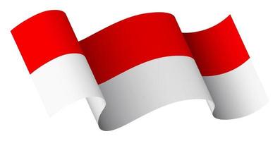 bandera de indonesia en movimiento, ondeando en el viento sobre fondo transparente. símbolo principal de indonesia vector
