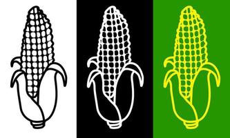 corn. Autumn harvest. Thanksgiving holiday. Black and white minimalistic vector