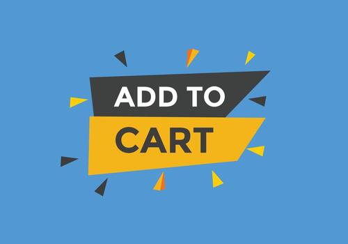 añadir al botón web de texto del carrito. agregar al carrito la etiqueta de la burbuja de voz. banner web colorido. ilustración vectorial vector