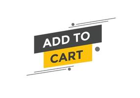 añadir al botón web de texto del carrito. agregar al carrito la etiqueta de la burbuja de voz. banner web colorido. ilustración vectorial vector