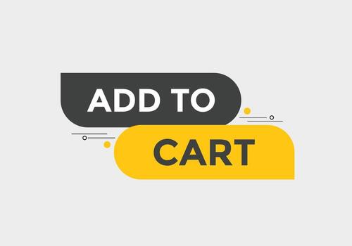 añadir al botón web de texto del carrito. agregar al carrito la etiqueta de la burbuja de voz. banner web colorido. ilustración vectorial vector