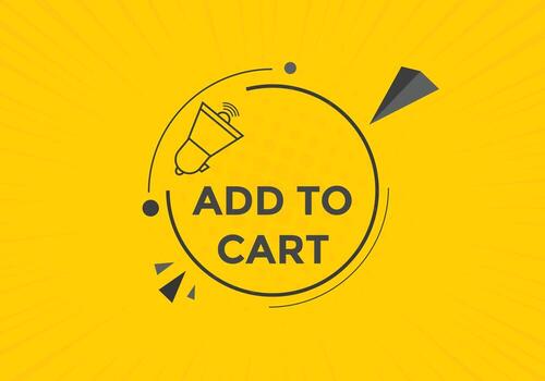 añadir al botón web de texto del carrito. agregar al carrito la etiqueta de la burbuja de voz. banner web colorido. ilustración vectorial vector