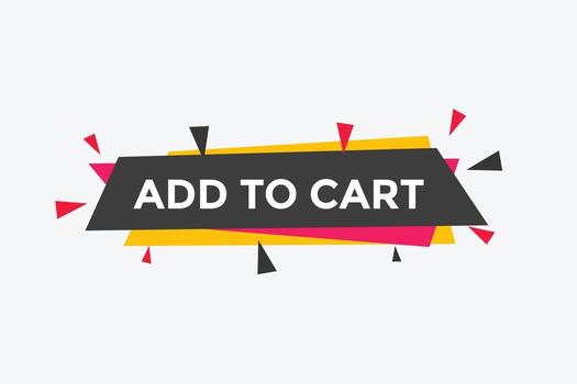 añadir al botón web de texto del carrito. agregar al carrito la etiqueta de la burbuja de voz. banner web colorido. ilustración vectorial vector