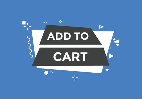 añadir al botón web de texto del carrito. agregar al carrito la etiqueta de la burbuja de voz. banner web colorido. ilustración vectorial vector