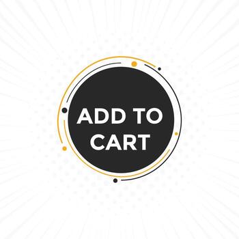 añadir al botón web de texto del carrito. agregar al carrito la etiqueta de la burbuja de voz. banner web colorido. ilustración vectorial vector