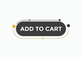 añadir al botón web de texto del carrito. agregar al carrito la etiqueta de la burbuja de voz. banner web colorido. ilustración vectorial vector