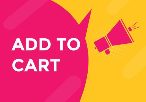 añadir al botón web de texto del carrito. agregar al carrito la etiqueta de la burbuja de voz. banner web colorido. ilustración vectorial vector