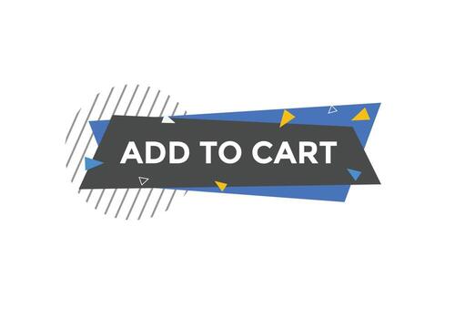 añadir al botón web de texto del carrito. agregar al carrito la etiqueta de la burbuja de voz. banner web colorido. ilustración vectorial vector