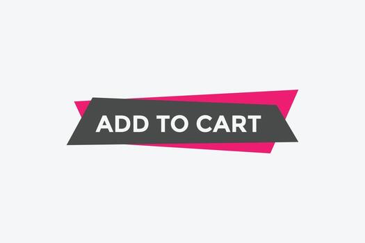 añadir al botón web de texto del carrito. agregar al carrito la etiqueta de la burbuja de voz. banner web colorido. ilustración vectorial vector