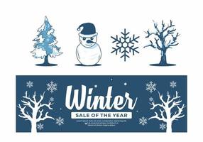 Blue color of winter event banner design vector