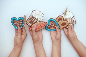 Oktoberfest Festival. Sweet gingerbread with the attributes of a German holiday. Munich, Bavaria, Germany photo