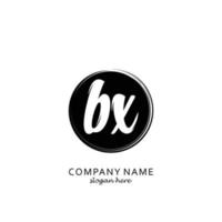 Initial BX with black circle brush logo template vector