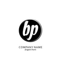 Initial BP with black circle brush logo template vector