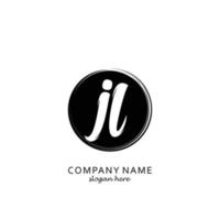 Initial JL with black circle brush logo template vector