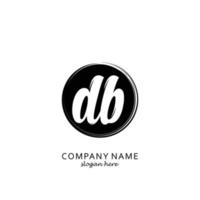 Initial DB with black circle brush logo template vector