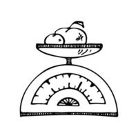 kettle of kitchen tools doodles. Hand drawn vector black silhouette  illustration on white background. Clipart for restaurant menu, recipe book, and wallpaper.