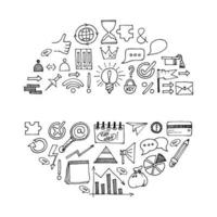 Hand Drawn Business background, Doodles vector illustration.