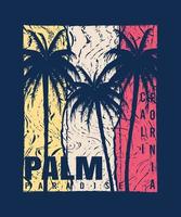 California Palm Beach Retro Tshirt Design vector