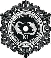 new guinea coin one cent with crocodile handmade design vector