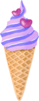 Watercolor Icecream in cone png