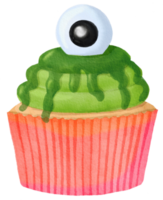 Aquarell süßer Halloween-Cupcake png