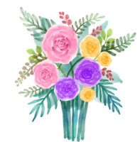 Watercolor flower bouquet png