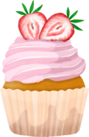 Watercolor cute cupcake png