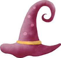 lindo sombrero de bruja pintado con acuarela png