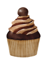 cupcake de chocolate acuarela png