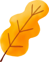 Watercolor Hand drawn Autumn Leaf png