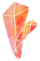 Watercolor painted crystal png