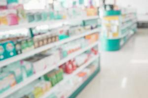 pharmacy drugstore shop interior blur background photo