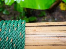 rope knot with bamboo photo