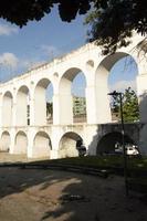 Landmark white arches of Arcos da Lapa in Centro of Rio de Janeiro Brazil. photo