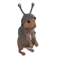 Cute rabbit 3d model illustration png