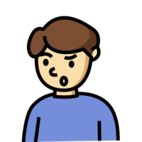 ilustración de expresión enojada. diseño de personaje de retrato de hombre lindo para emoji y pegatina png