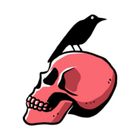 skull head for badge logo design png