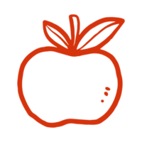 diseño de ilustración de dibujado a mano de manzana png