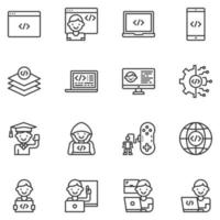 vector de icono de codificación para niños, estudio, juego, desarrollo, robótica