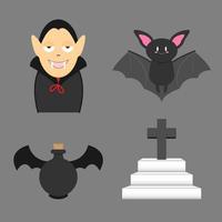 drácula murciélago drácula poción y tumba vector