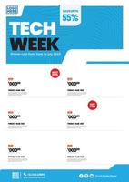 tech week promo flyer catalog template vector