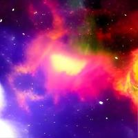 nebulosa coloreada y cúmulo abierto de estrellas en el universo. foto