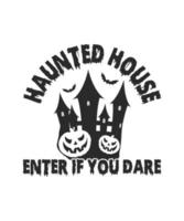 Halloween Haunted House Concept design vector