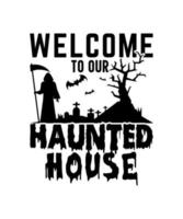 Halloween Haunted House Concept design vector