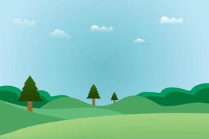 Greenery and mountain landscape vector