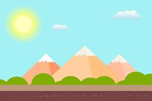 Greenery and mountain landscape vector