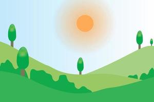 Greenery and mountain landscape vector